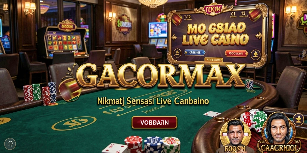 Screenshot gameplay GACORMAX menunjukkan suasana kasino langsung yang menarik.
