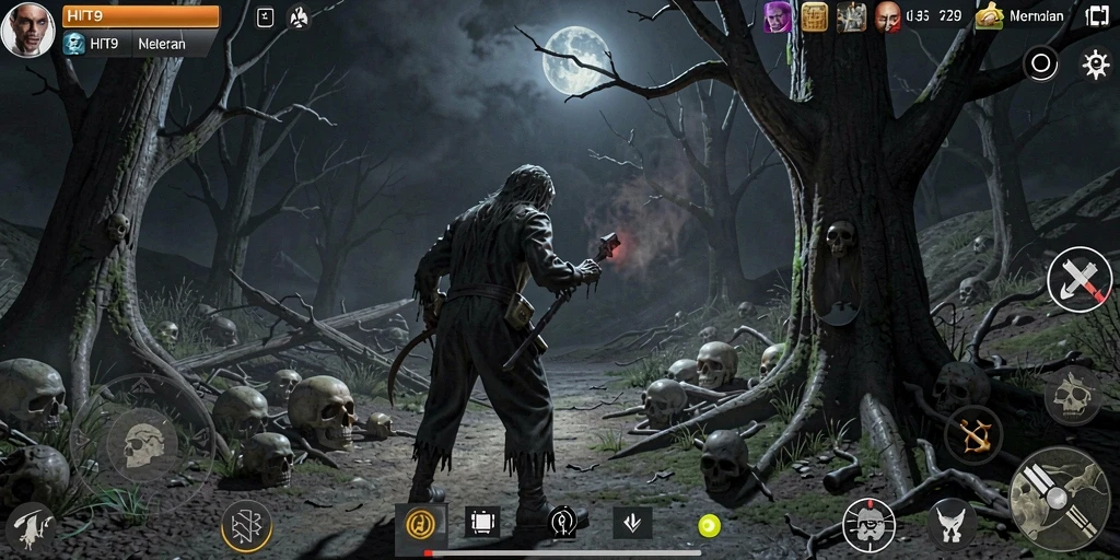 Gameplay HIT9 yang menegangkan dengan suasana horror yang mencekam.