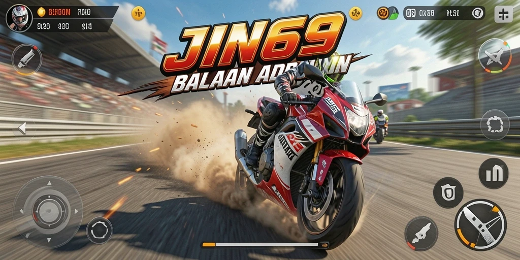 Gameplay balapan motor yang mendebarkan di JIN69.