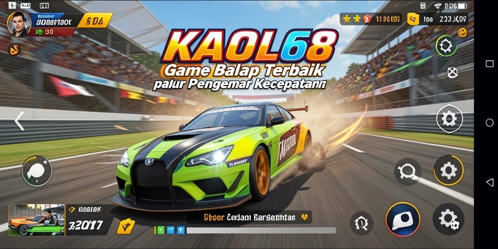 Tampilan gameplay KAOL68 menampilkan balapan seru dan grafis memukau.