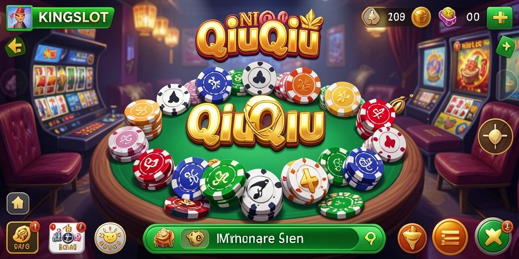 Tampilan gameplay seru QiuQiu dalam KINGSLOT.