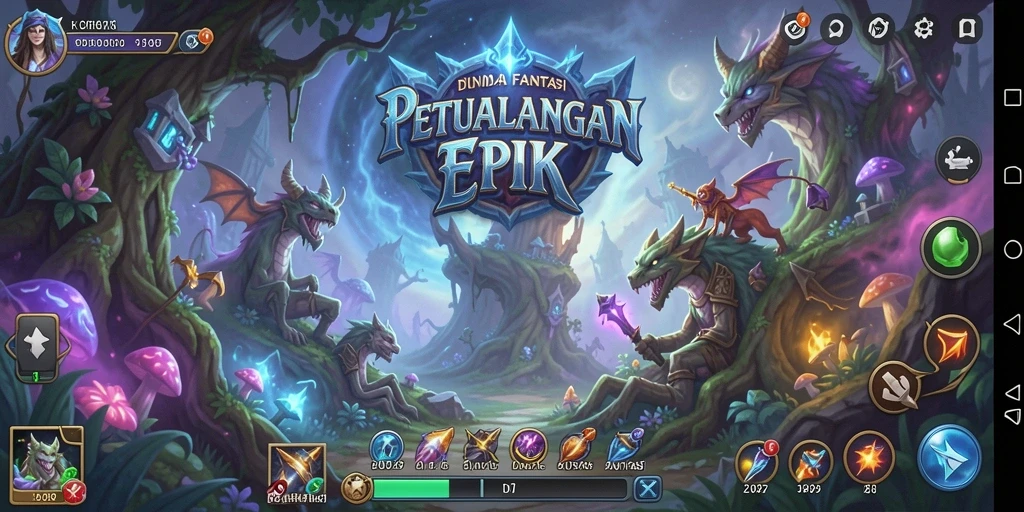 Tampilan gameplay epik dari KO857 dengan karakter dan monster fantastis.