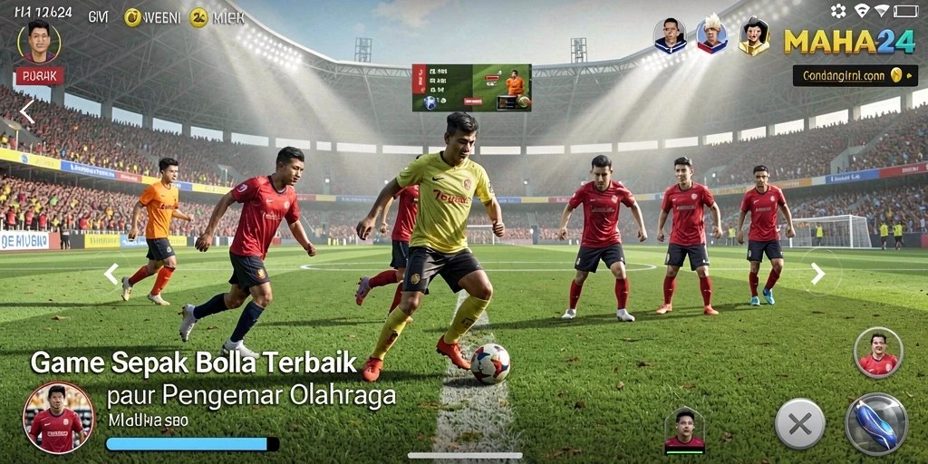 Tampilan menangkap momen seru di lapangan sepak bola.