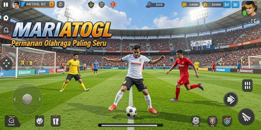Screenshot MARIATOGL menampilkan momen seru dalam permainan olahraga.