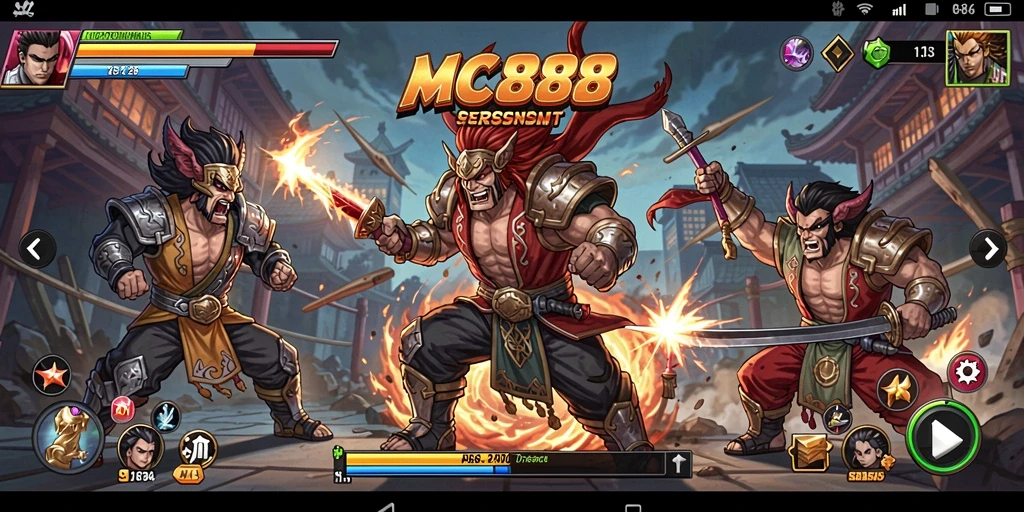 Tampilan gameplay seru dari MC888 dengan pertarungan yang mendebarkan.