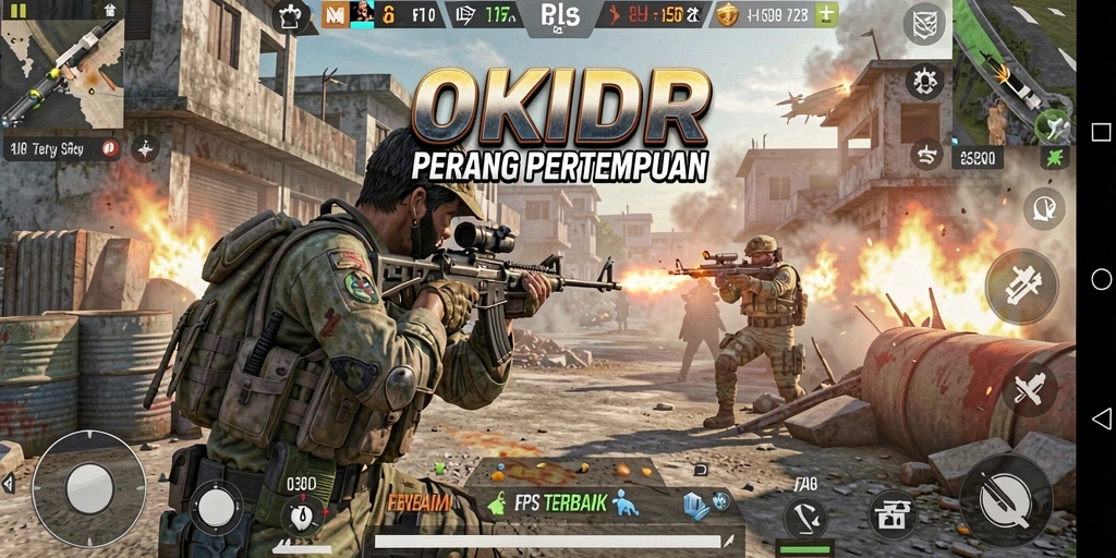 Gameplay seru dalam OKIDR, tampilan pertempuran yang realistis.