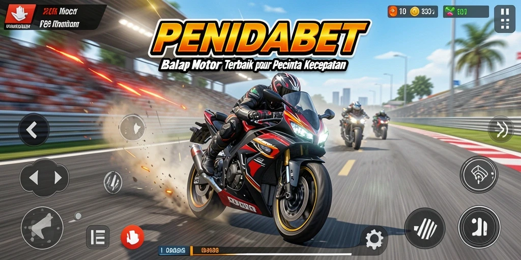 Tampilan seru gameplay balap motor di PENIDABET.