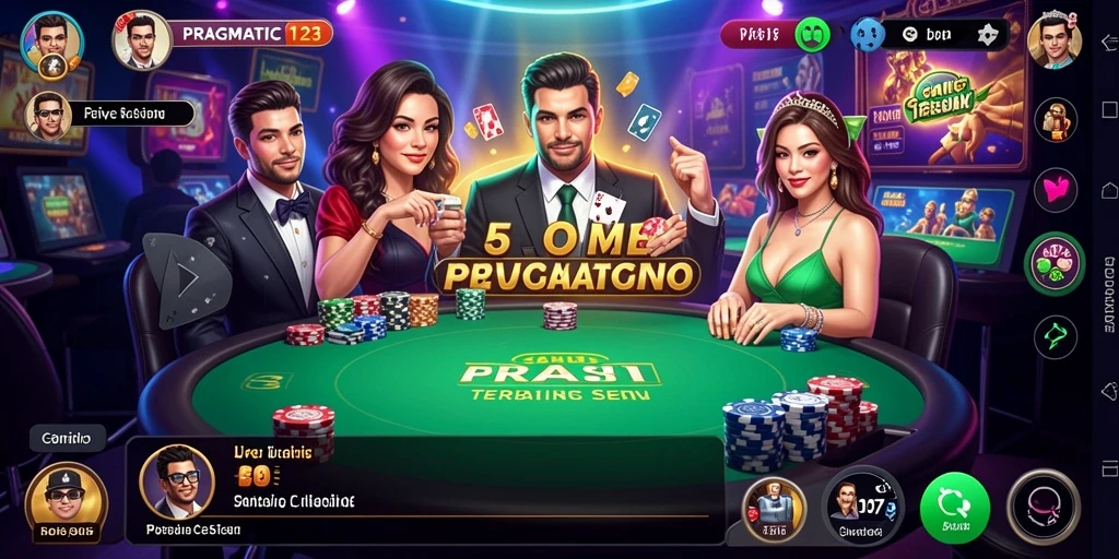 Screenshot gameplay PRAGMATIC123 yang menampilkan dealer profesional dan suasana Live Casino.