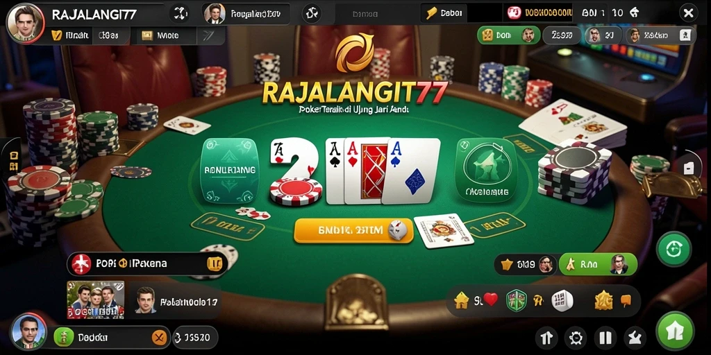 Tampilan grafik dan gameplay seru di RAJALANGIT77 Poker.