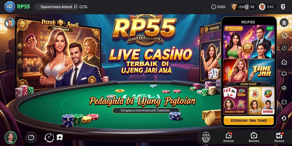 Screenshot gameplay Live Casino menampilkan dealer langsung dan suasana kasino yang mengesankan.