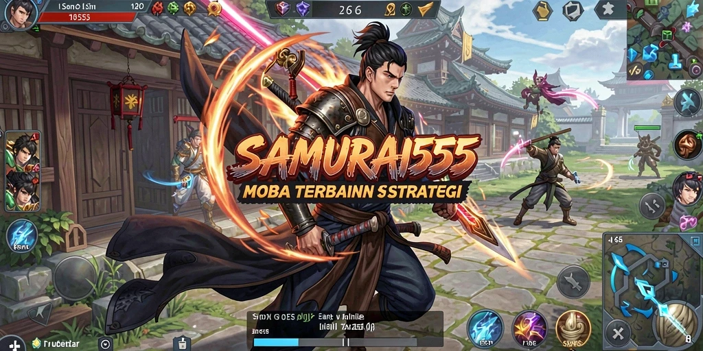 Tampilan gameplay intens dalam SAMURAI555 saat pertempuran antar karakter.