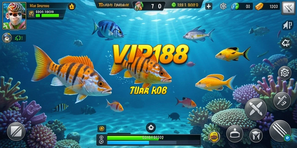Tampak gameplay seru dari VIP188 yang menampilkan aksi tembak ikan.